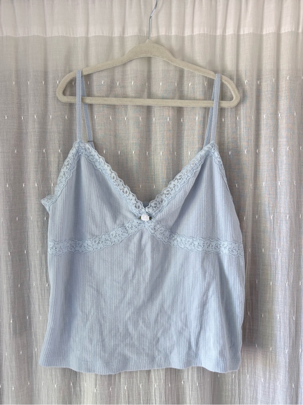 Aeropostale Pale Blue Lace-Trim Cami